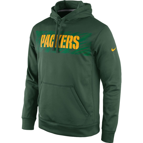 Men Green Bay Packers Nike KO Speed Wordmark Performance Hoodie Green->green bay packers->NFL Jersey